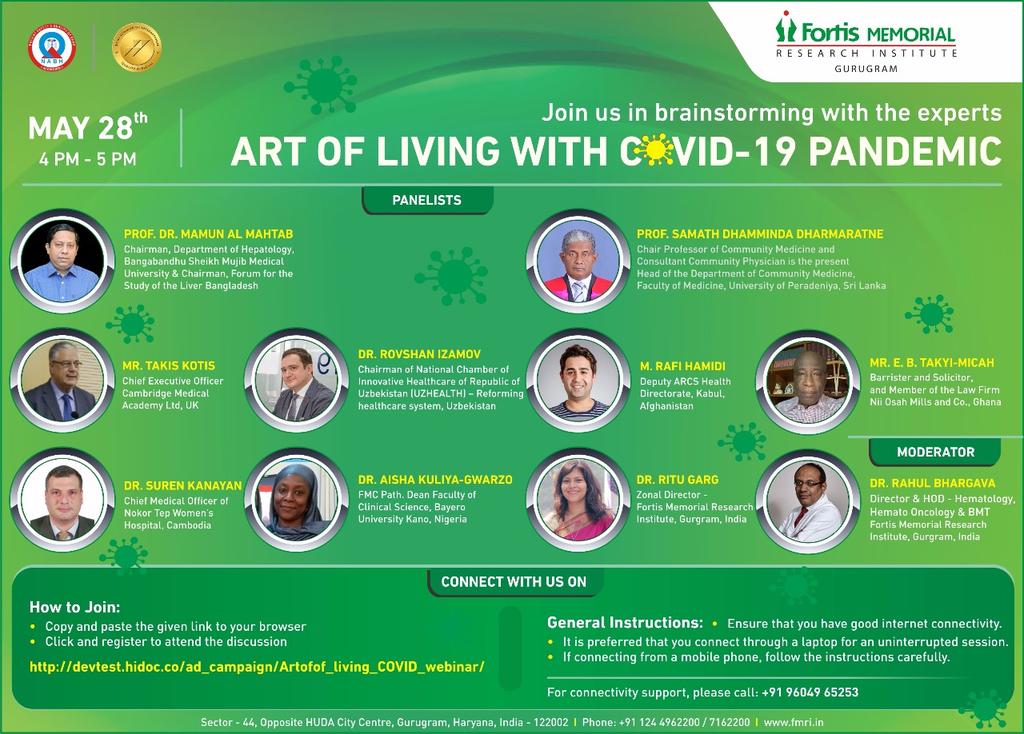 AmitPal49260516's tweet photo. #Fortishealthcare #knowledgeexchange #ArtOfLiving #COVID19Pandemic #9countries #1forum. https://t.co/p5xMbkp5PM
