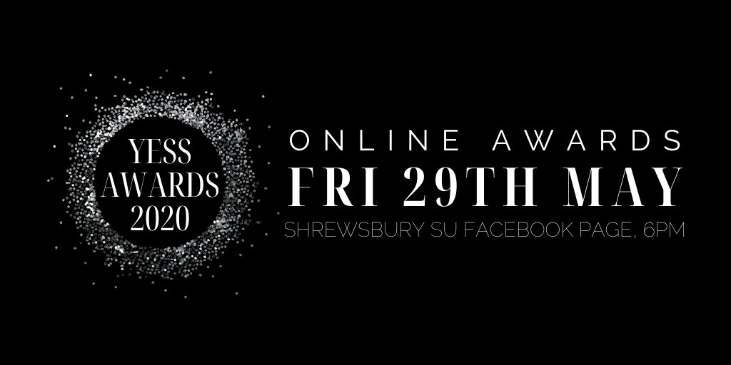 shrewsburysu's tweet photo. Nominations have been submitted, shortlists have been created and winners have been decided... the only thing left to do is announce! π
Tune into our facebook page from 6pm THIS FRIDAY to find out the winners of the 2020 YESS Awards! π€©π₯³β¨ #YESSAwards2020 #SSU #SSYou https://t.co/BQ3bT1Ub7r