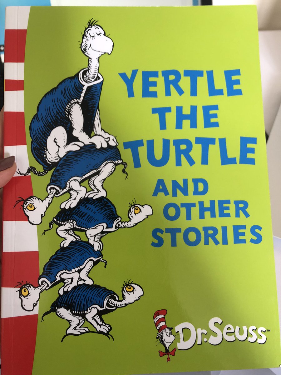 HoldsworthMoore's tweet photo. These books never get old. Perfect for teaching phonological awareness skills, particularly rhyme. The colour on the back of the book helps to decipher which type of reader this book is appropriate for - fluent readers in this case. #SpLD #MySLTDay #DrSeuss 🐢🐢🐢 https://t.co/c4TUkqjlfD