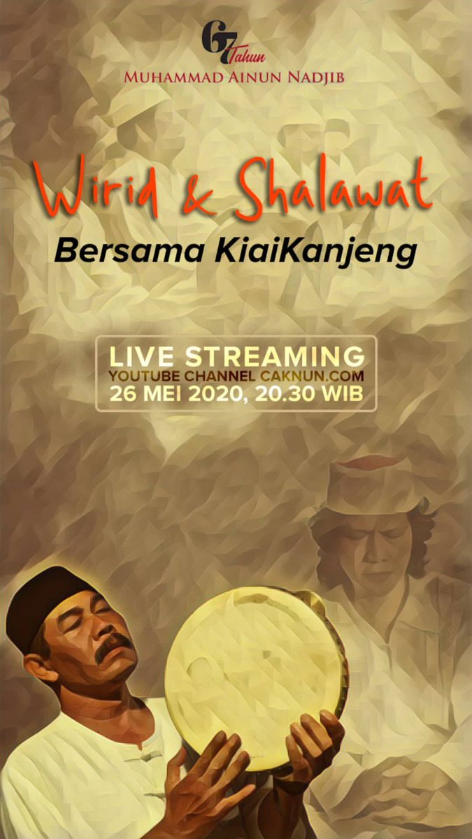 kiaikanjeng's tweet photo. Malam ini, 20.30 WIB | Wirid dan Shalawat bersama KiaiKanjeng di Kanal Youtube CAKNUNDOTCOM — https://t.co/9fiRxZ8A5W

#67TahunCakNun https://t.co/3g0BvQjkkR