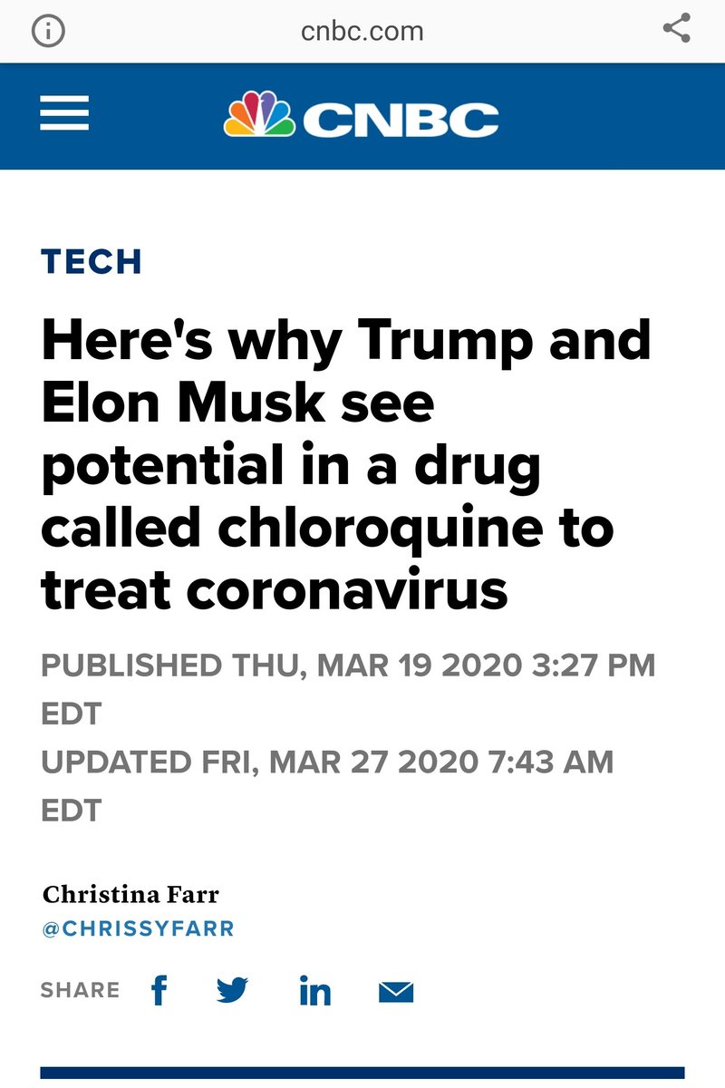 2) @POTUS and other smart people began touting hydroxychloroquine as a drug that could be helpful in our fight against the Silent Enemy and  #ChinaVirus