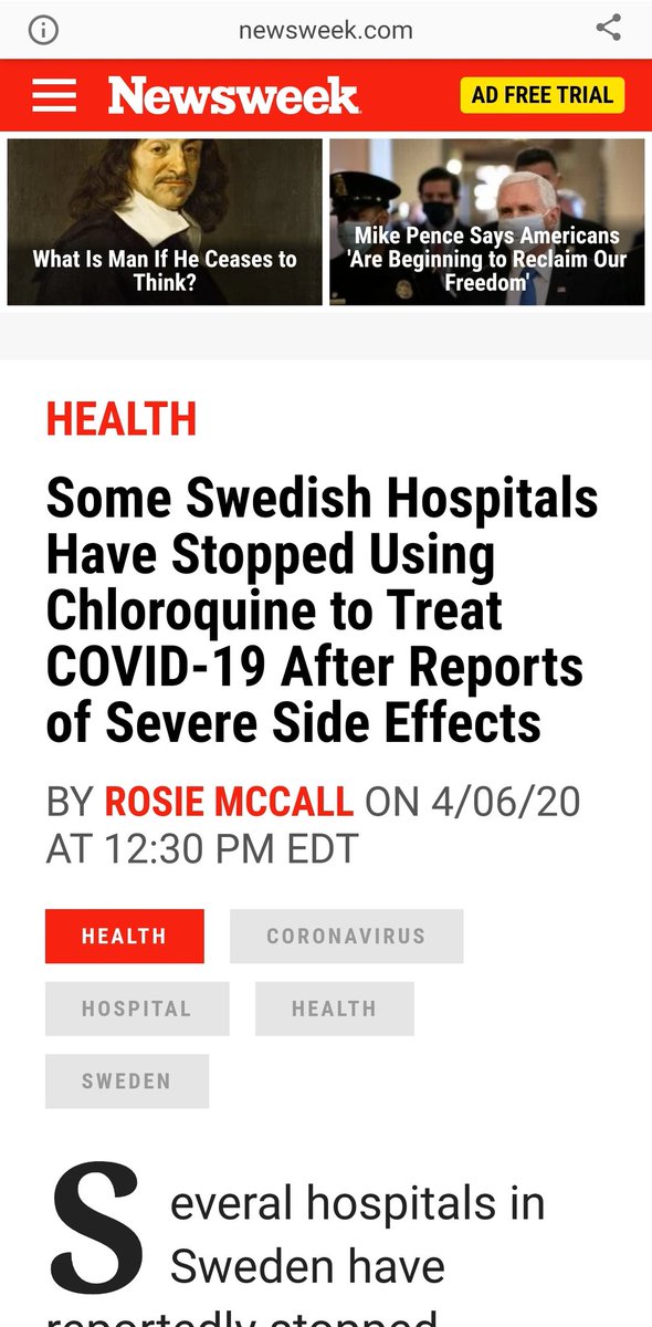 10)Save Swedin from Hydroxychloroquine