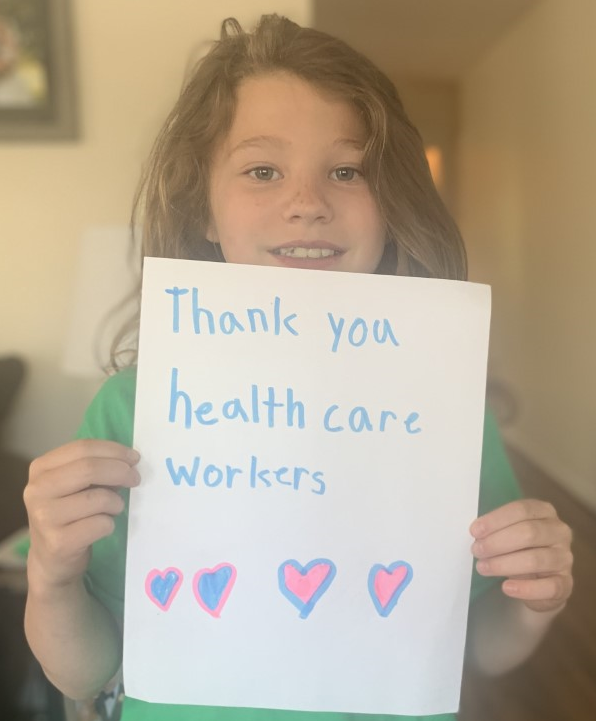 Emma Taylor of <a href="/WoodsdaleTigers/">Woodsdale Elementary</a> thanks health care workers!!!
#TogetherWeAchieve
#LoveMyWVSchool