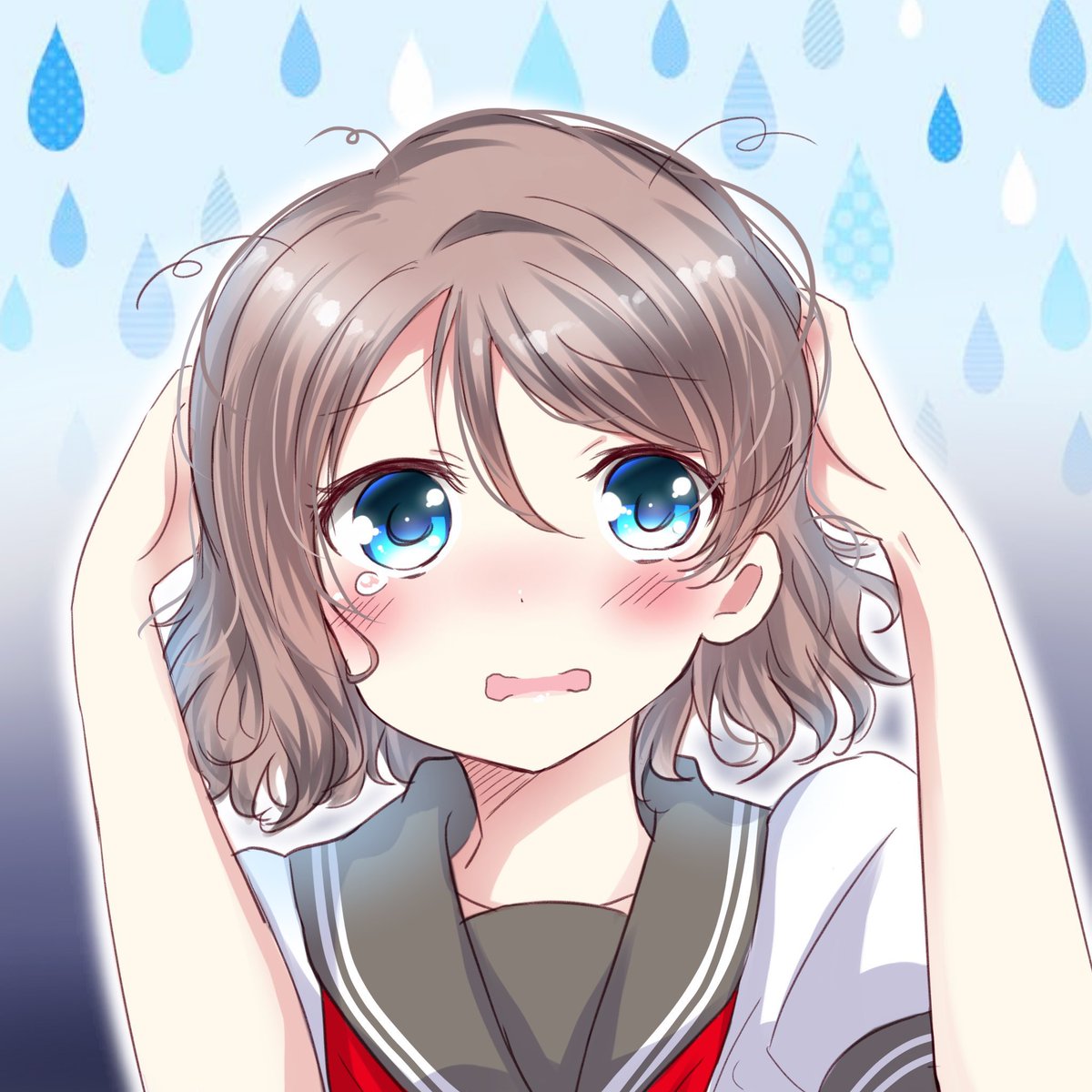 渡辺曜 「じめじめしてるとくせっ毛でボンバーしちゃいそう(゜ω゜) 」|ぜろのイラスト
