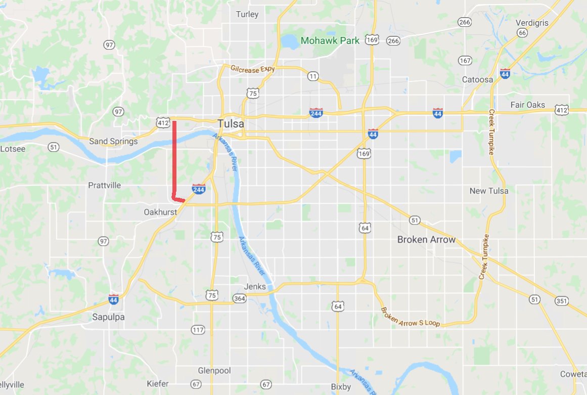 2/ Meet the Gilcrease Expressway West. It will be a 5 mile, four-lane, tolled highway that connects I-44 to US-412 with a total cost of $340 million.