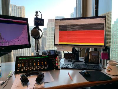 nice to be back in the studios today with my beautiful view and seeing co-workers with great new hairdos...#wgnradiotraffic
