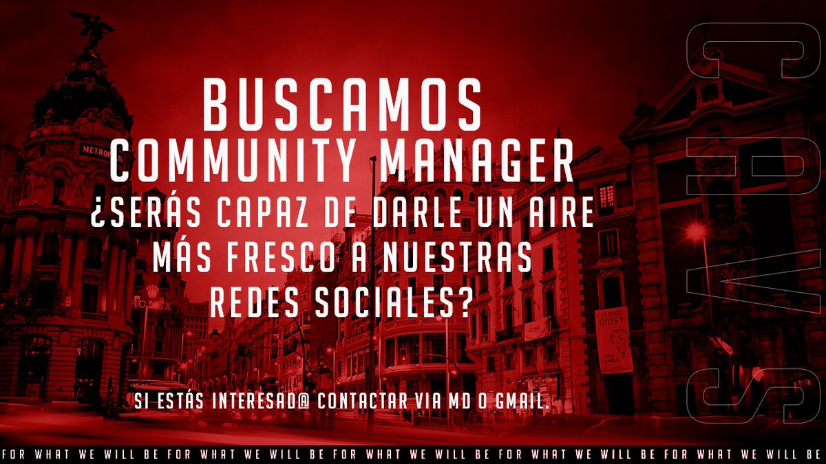 CavaliersEC's tweet photo. 🪧 #BUSCAMOS
Estamos en busca de un/una #CommunityManager
que pueda darle un aire fresco a nuestras redes sociales.
¿Crees que puedes formar parte de este magnífico proyecto? !Si es así no dudes en ponerte en contacto¡ 😜
#ForWhatWillBe #CM #CommunityManager #ofertadetrabajo https://t.co/CxfH6s224i