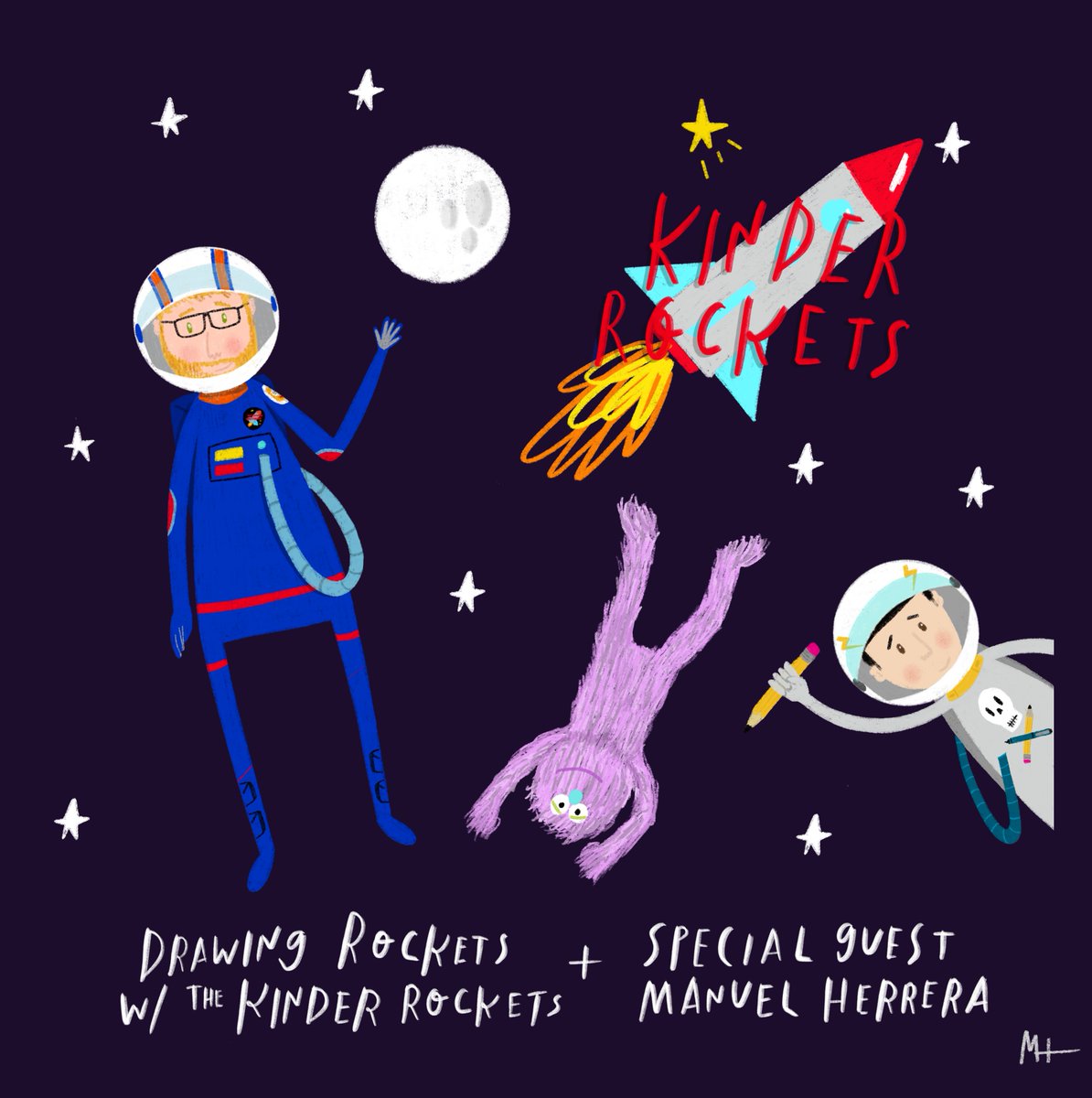 Hey friends! Take 30 minutes during your lunch + join us Friday, May 29 at 1pm cst for some @KindRockets 'Art w/ Mr. Manny!' We'll be drawing some rocket art! It's a perfect lesson for young kids + you! bit.ly/KRmannyart #sketchnote #draw #doodle #K12 #education #sketchbook