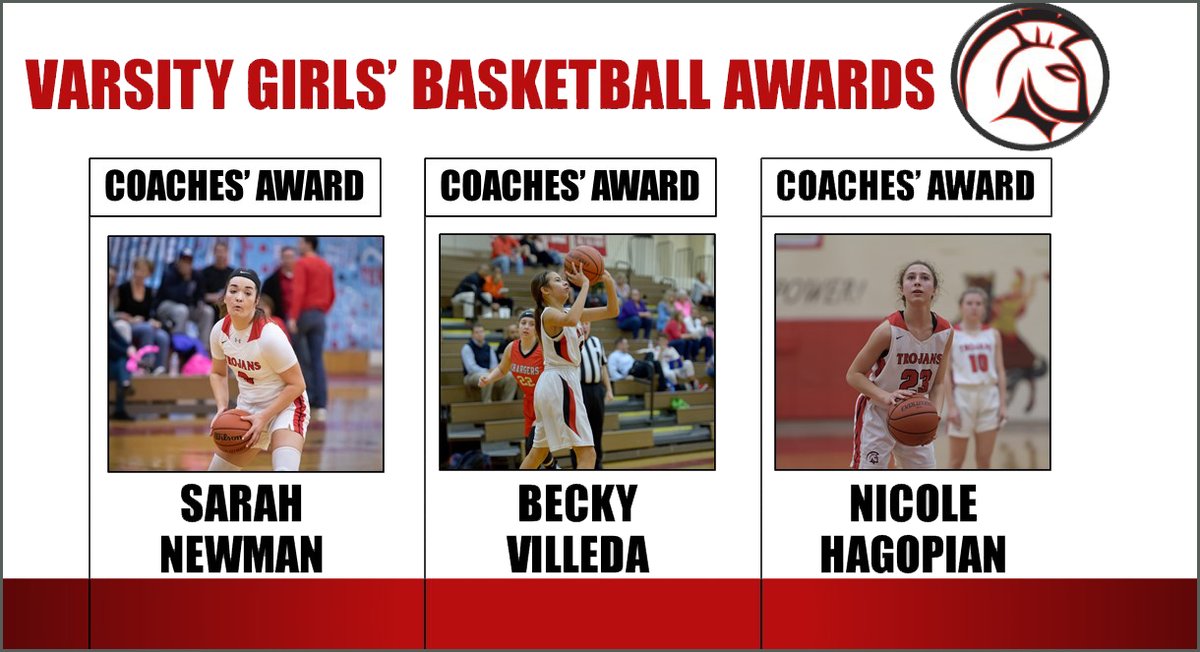 Next up, here are the winners of our varsity girls' basketball awards!