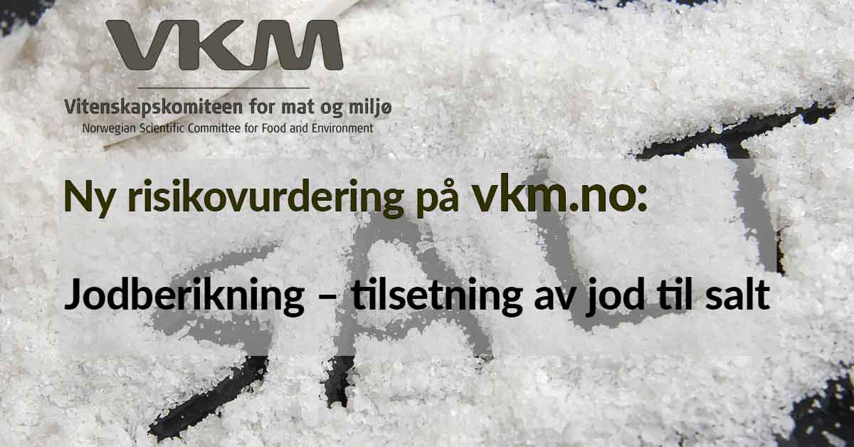 Hovedbudskapet til en ny risikovurdering er at å tilsette jod i husholdningssalt eller i salt som brukes i brød, kan kompensere for lavt jodinntak hos unge og hos kvinner i fruktbar alder, men kan samtidig føre til at småbarn får for mye jod. Les her: vkm.no/2493.html