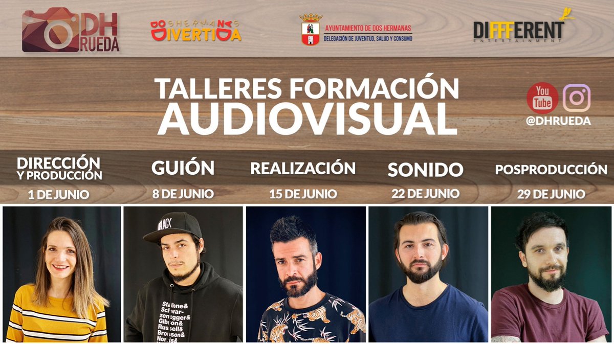 DH_rueda's tweet image. A partir del próximo 1 de Junio la Delegación de Juventud del Ayto de Dos Hermanas y la productora nazarena Diffferent Entertainment  presentarán unos talleres de formación audiovisual online en el canal de Youtube "DH Rueda"centrados en el reto de grabar un cortometraje en 24 h