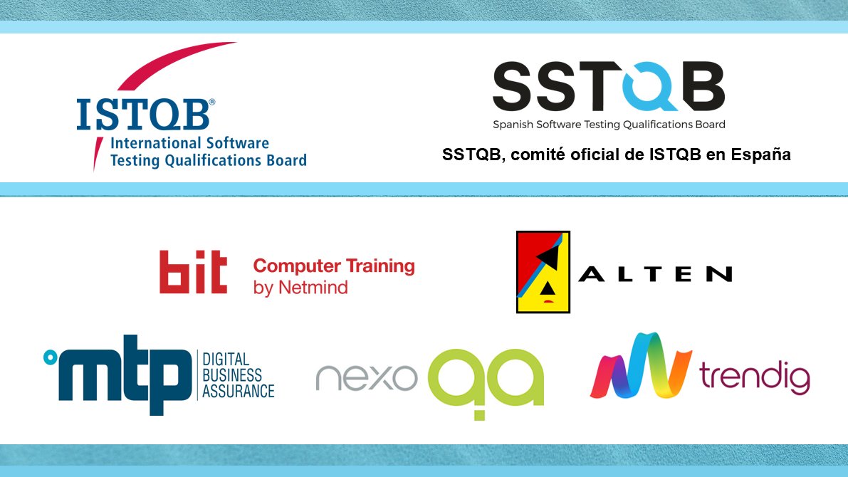 El <a href="/SSTQB_es/">SSTQB</a> se enorgullece de respaldar a nuestros proveedores oficiales de formación de los #cursos de #certificación del #ISTQB que están acreditados para ofrecer #entranamiento en #España:

<a href="/altenspain/">ALTEN SPAIN</a>, <a href="/bitctraining/">Bit</a> by <a href="/netmind_es/">Netmind</a>, <a href="/MtpDbaTraining/">Mtp DBA Training</a>, <a href="/nexo_qa/">nexo QA</a> y @trendigcomp