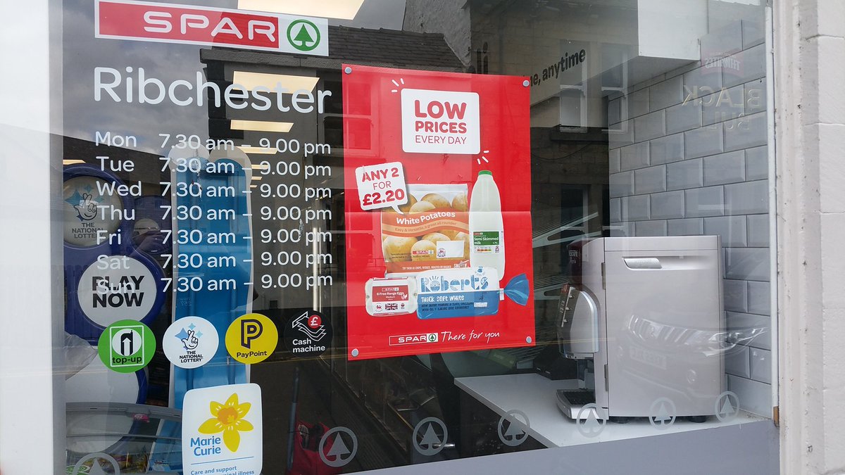 sparribchester's tweet photo. To all our customers who have stood by us during these troubling times, we'd like to say a BIG Thank You and reward you in your pocket.
So here's our #LowPricesEveryDay #2for£2.20 #mixnmatch on Milk, Bread, Eggs and Potatoes.
@SPARintheUK
@SPARDSAP https://t.co/aD7g8Dnpuq