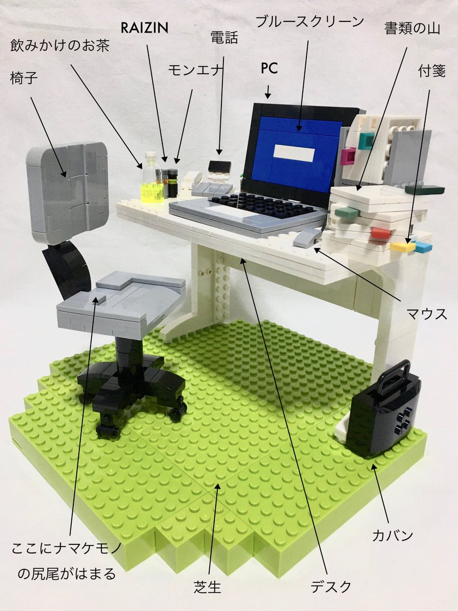 Dr Peisan レゴ寿司職人 ナマケモノより作り込んだデスク周りを見よ 可愛いだろ