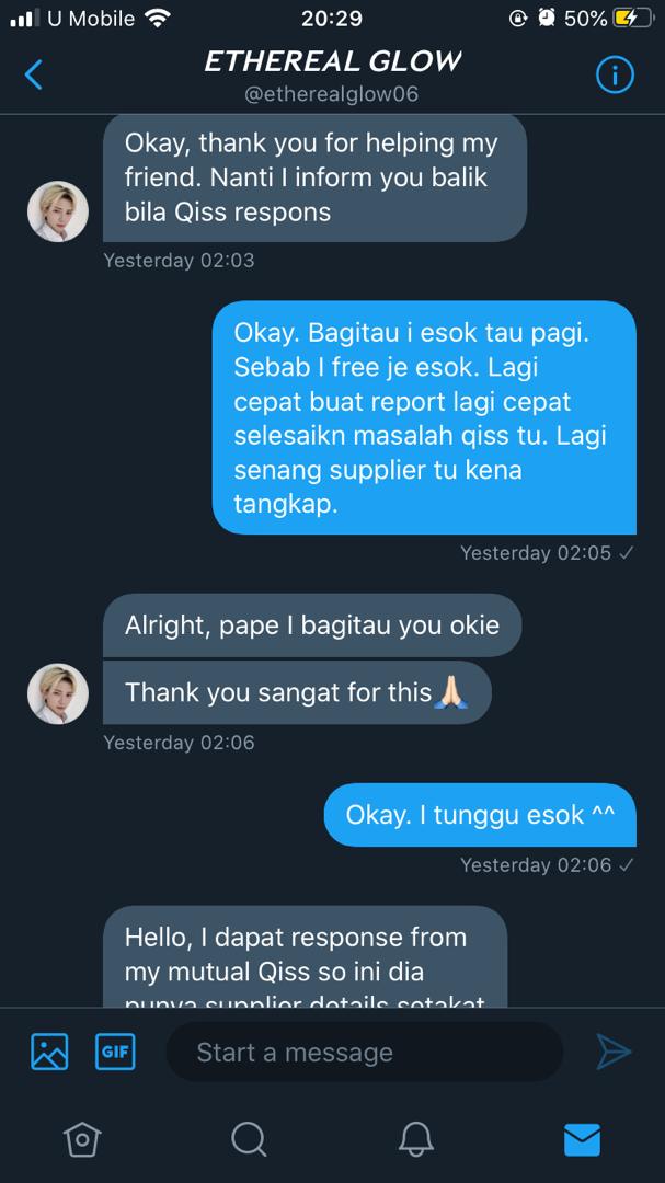 My friend offered help to report the “scammer” to the police as she was currently in Seoul. And “Zu” said yes. My friend proceeded to ask details about the scammer and as you can see, the 1st ss below. When she asked for the convo and ss, Zu kept on putting it off.