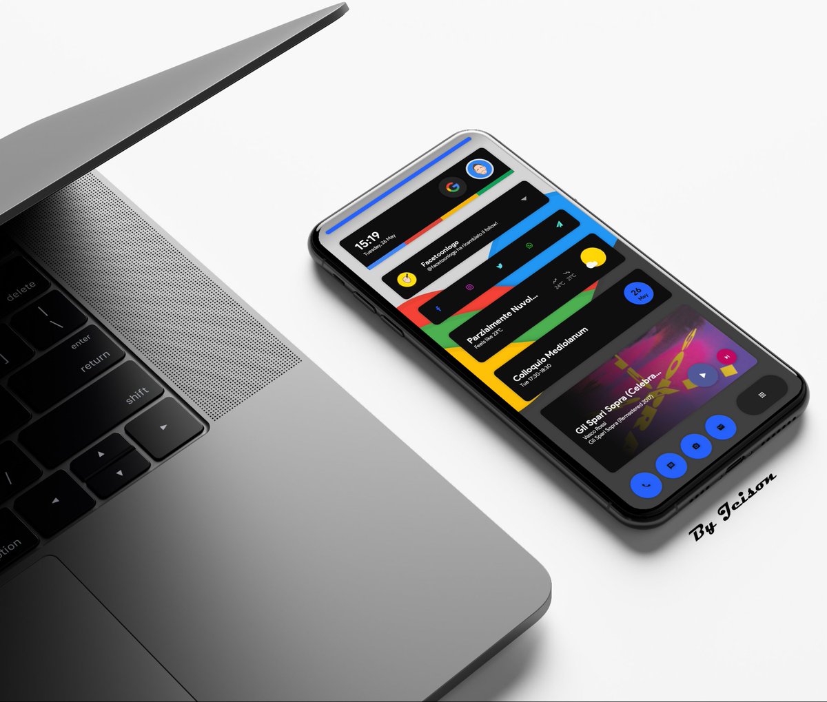 TheKwgt's tweet photo. Fullscreen widget!

Dark version

#widget #kwgt #italy🇮🇹 #android #Homescreen #homescreengoogle #homescreensetup #personalizzazione #nerd #colours #iconpack #pixel #pixelstyle #material

Face Pic by amazing @facetoonlogo 

Wallpaper by amazing @RindoneSaro https://t.co/le1KMPv9Vy