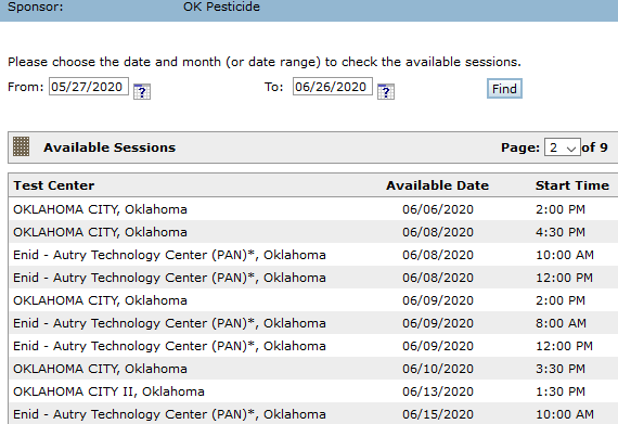 OkstatePestEd's tweet photo. Upcoming test dates available for commercial pesticide applicator tests at PSI test centers . To check for all available dates go to this link https://t.co/QtCkCgixJr #okstate #extension #pested https://t.co/2mwc2vVL1h