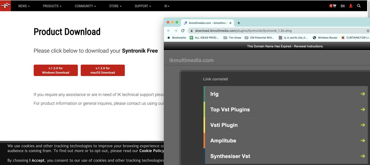 rusty_jam's tweet photo. @ikmultimedia guys, I think you have a domain to renew for people who want Syntronik Free! :) https://t.co/siH4Mw4Kef
