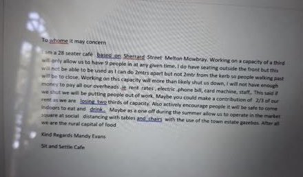 saveourtownmel's tweet photo. another independent business raising concerns. #supportsmallbusiness #supportyourlocal #meltonmowbray #AskRishi https://t.co/NwFInpz42b