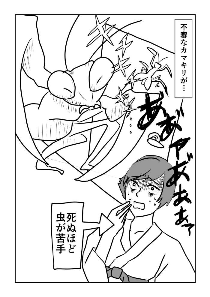 withnewsお題の実録漫画
「家に入らせないカマキリ」

本当に怖かったんです

#エッセイ漫画 #漫画が読めるハッシュタグ 