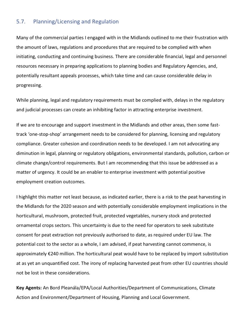 Our Just Transition Commissioner writes of a ‘risk to peat harvesting’ in 2020 (pic 2). But the ‘uncertainty’ for peat companies is not the law’s fault. The companies don’t have planning permission. They’ve operated unlawfully for years. Most regulators looked away until... 1/