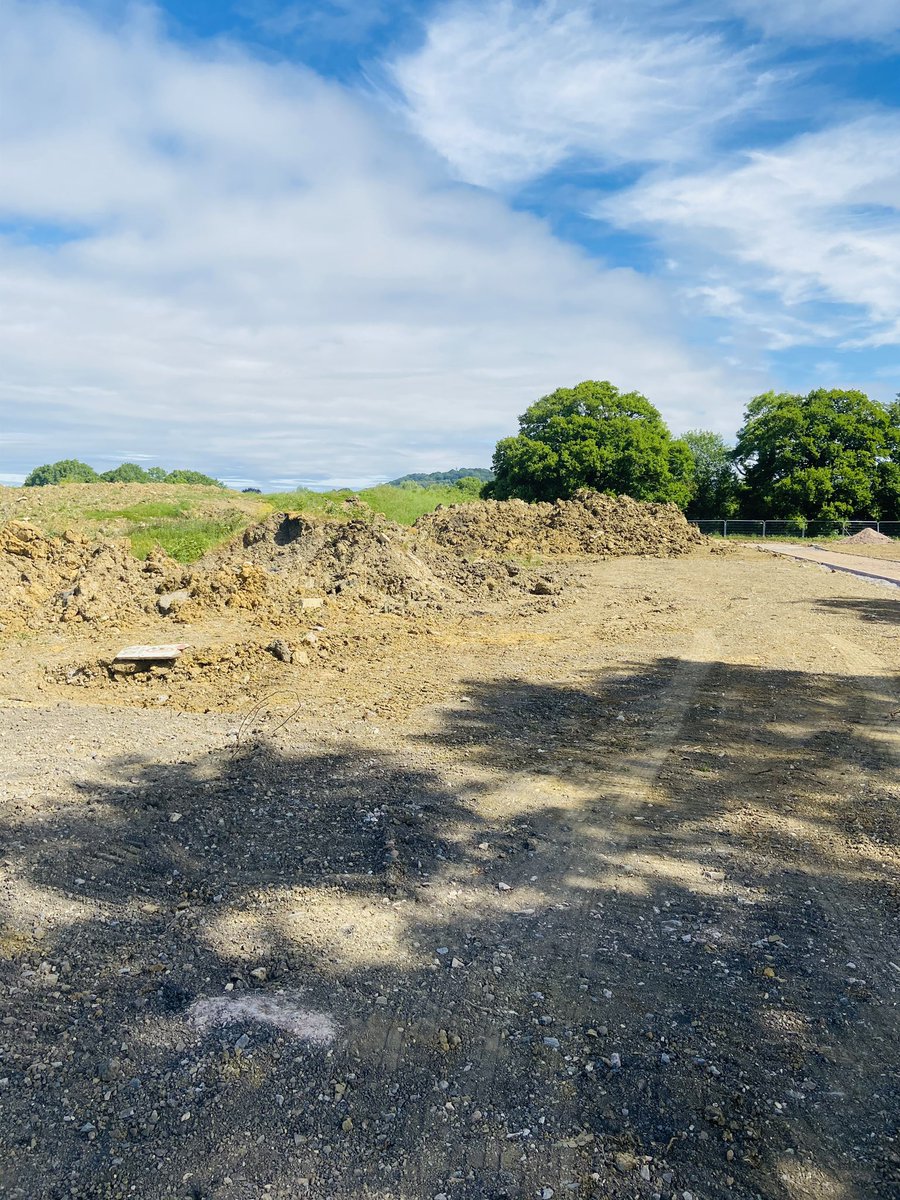 Sportfields_Ltd's tweet photo. Works commencing today on the site at Coopers edge, Gloucestershire for @SpellerMetcalfe to turn this area into two natural and two artificial @DessoSport https://t.co/VskbrsJkE0