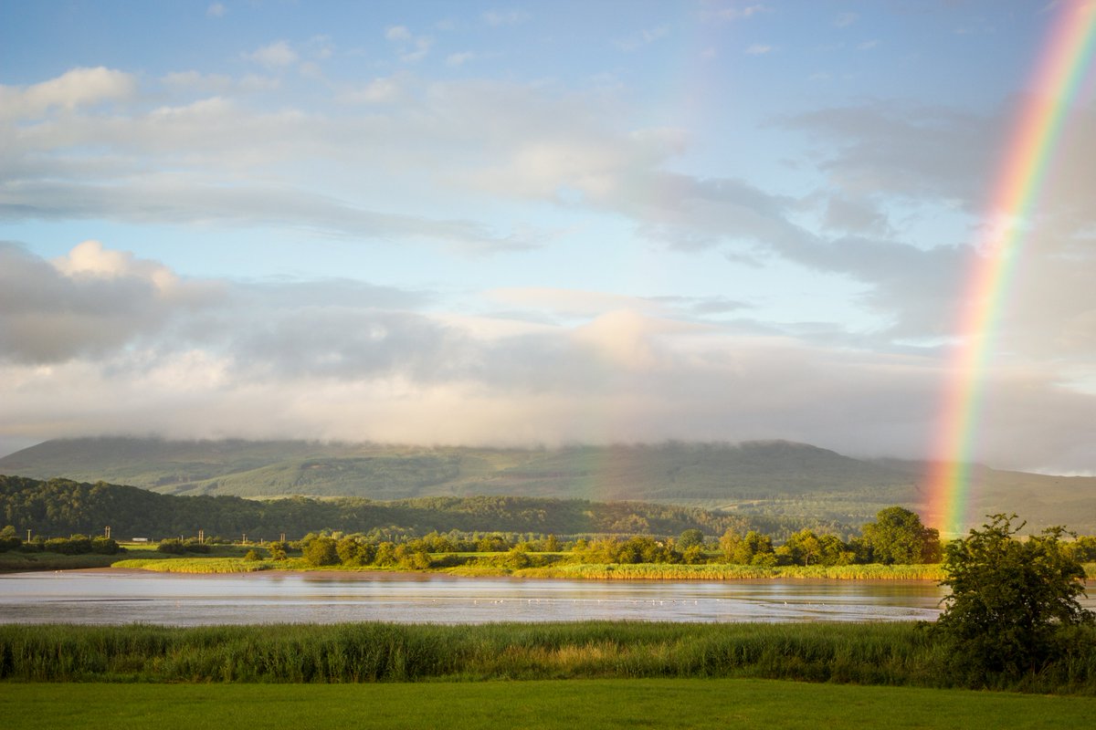 The river Cree - Cairnsmore hill covered in cloud