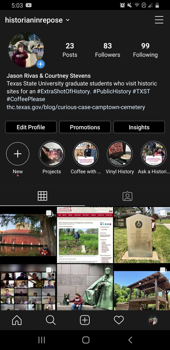 CapoJ007's tweet photo. Hey all, Courtney and I started our own Instagram page called #HistorianInRepose. We'll be sharing our visits to historic sites as well as #PublicHistory projects we're working on. Plus it's a great excuse for me to drink coffee and share an #ExtraShotOfHistory with y'all https://t.co/NnJBXkHePK