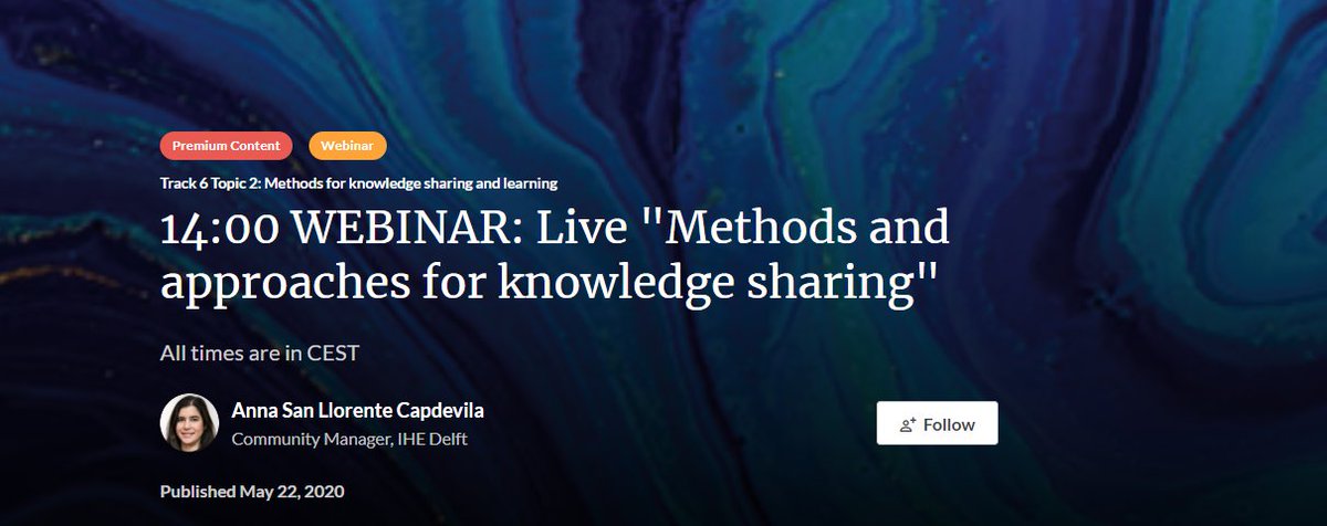 IHEDelft_WDPP's tweet image. Wanna join our #webinar on 'Methods for knowledge sharing and learning' and not registered? Send us an email (dupc_project@un-ihe.org) and let us know who you are and we can share the link with you.
#CapDevSymp @CapDevSymp  

bit.ly/2AUSEdd