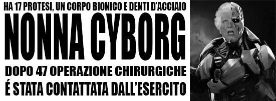 TrascBot's tweet photo. NONNA CYBORG, DOPO 47 OPERAZIONI E' STATA CONTATTATA DALL'ESERCITO 

https://t.co/iaWXhGCCxa https://t.co/d3ZlDzmOgr