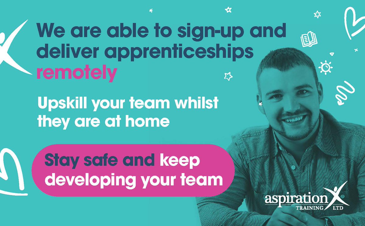 Aspiration_Ltd's tweet photo. We are still supporting and developing people towards their dream careers. Get in touch to sign up! #staysafekeeplearning #apprenticeship #careergoals https://t.co/WygFZuTvaE