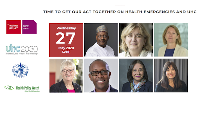 GVAGrad_GHC's tweet photo. Don't miss our last #WHAweek event organised in collaboration with @UHC2030 & @who! @IlonaKickbusch will moderate a panel discussion on #emergency preparedness & #UHC with @muhammadpate @asoucat @FranColombo2019 @daktari1 @MidorideHabich & Anamaria Bejar. https://t.co/Gjy8VmLtak https://t.co/T7AS2F5ZmL