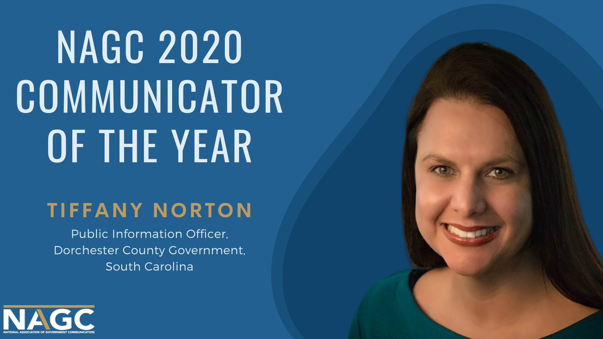 NAGC's tweet photo. Congratulations to our Communicator of the Year for 2020 -- @TiffanyJNorton, PIO for @DorchesterSCGOV in South Carolina. Tiffany is a Florida native who is passionate about two things -- the @FloridaGators and #communications. Read more: https://t.co/yVrDQ2ui92 https://t.co/dZb3u5LBjR