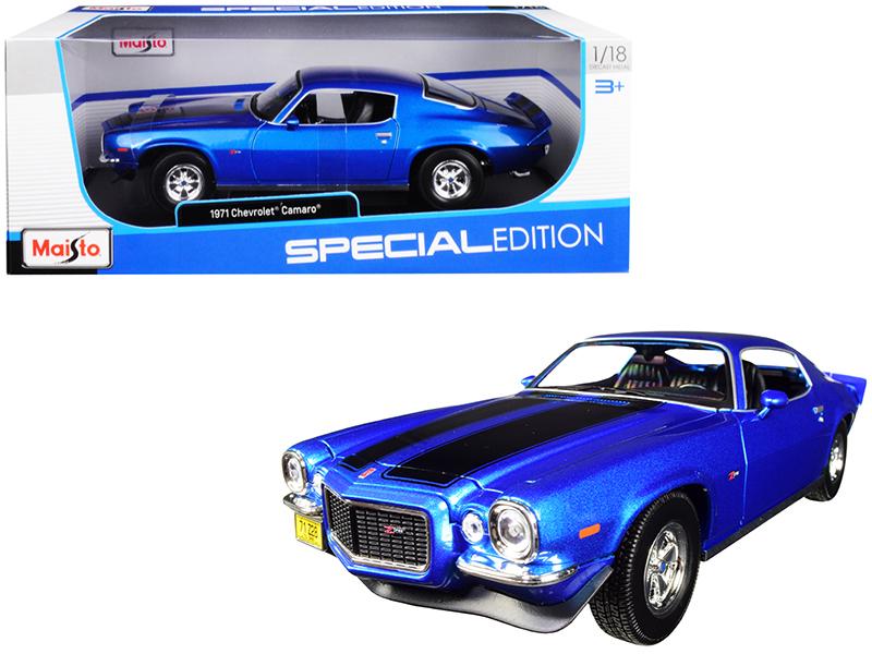 Check out this product 😍 1971 Chevrolet Camaro Metallic Blue with Black Stripes 1/18 Diecast Model Car... 😍 by Maisto starting at $52.73. Show now 👉👉 shortlink.store/tQ54wmeUW3