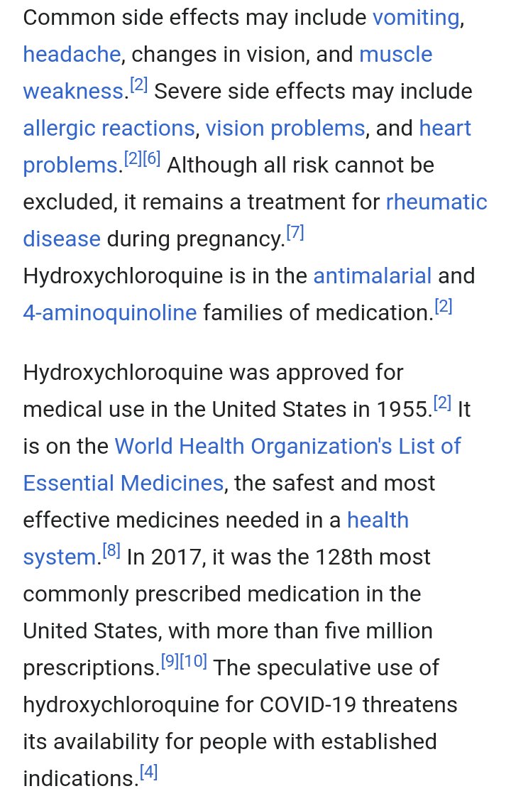 ... none malaria related cases because it was discovered to be effective. It's not a drug that's new to off-label usage. Also it's on the WHO's list of essential medicine; the SAFEST and most effective medicines needed in a health system.