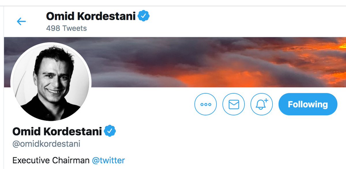 Omid Kordestani is Executive Chairman of the Board of Directors at Twitter. Time to go over  @Jack's head. Tell  @omidkordestani to  #TakeTrumpOffTwitter  $TWTR