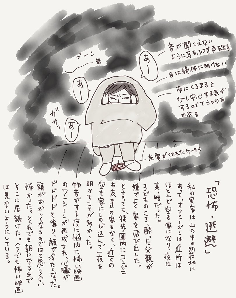 私も子どもの頃に同じ感情の経験あるなぁと昔のことを思い出して、描いてみました。「恐怖・逃避」
#感情メモ
#マンガ日記
#コルクラボマンガ専科 