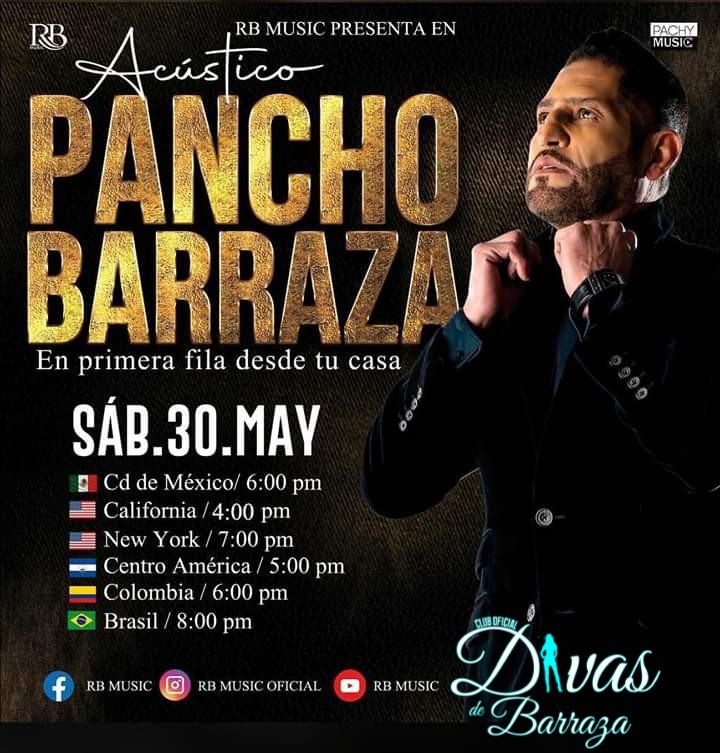 mvg7779's tweet photo. Muy buenos días mi gente bonita no se pueden perder el Acústico en primera fila desde tu casa el sábado 30 de Mayo se transmitirá a través de @estudiofhd 👏🏻 @panchobarrazaoficial  @ricardo_bobadilla_  @rbmusicoficial @DivasDeBarraza https://t.co/FCSAcNdoZu