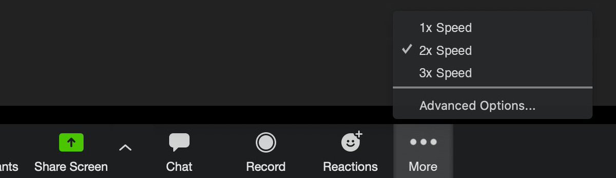 Sick of sitting through endless zoom meetings? Just set your speed to 3x