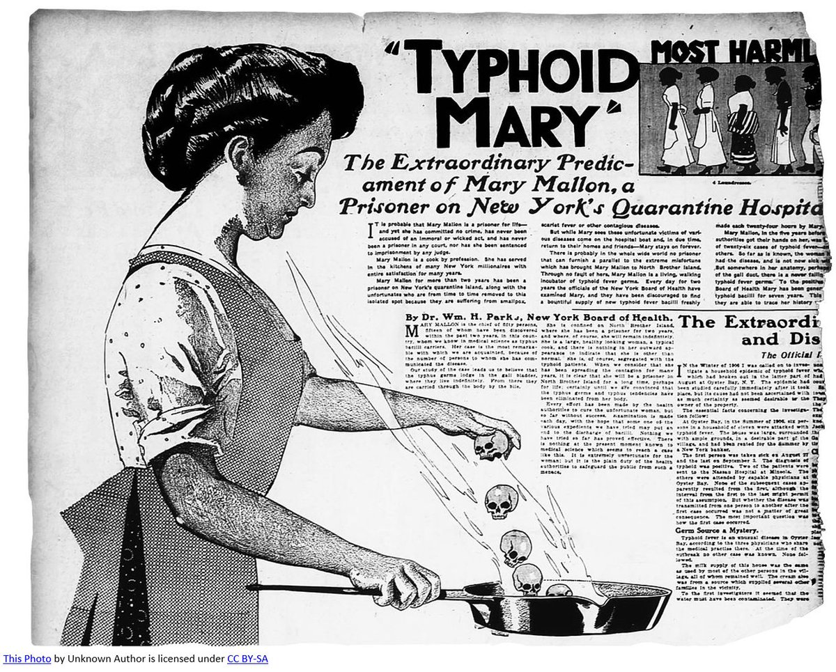 For public health & infectious disease specialists, the tale of "Typhoid Mary" is legendary. Mary, a cook in New York, had typhoid and over several decades managed to infect at least 50 people, 3 of whom died. The real number infected by her is not known with certainty.1/...