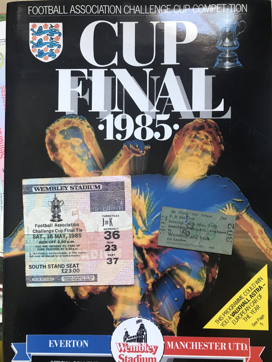 Two years later we got to do it again, this time on the football special train to see  @NormanWhiteside score a goal from heaven to win the cup. I was 14 and he was my all time hero - at least until a Frenchman called Eric came along /5