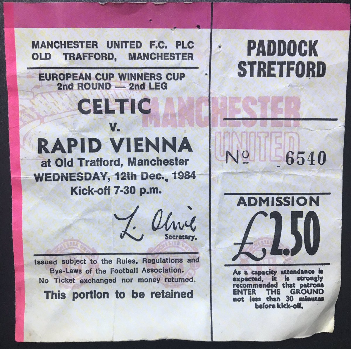 I'd graduated from sitting with my Dad and now had my own ticket book on the Stretford End. It didn't matter that I couldn't see anything because most of the time it wasn't worth watching. Sometimes it wasn't even United playing /7