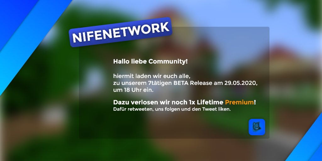 NifeNetworkDE's tweet photo. ⚡️ BETA RELEASE 🔥

Wir machen einen 7-tätigen Beta-Release um unsere Systeme zu testen. Dieser startet am 29.05.2020.

Gewinnspiel-Infos sind unten im Anhang 😅⚡️ https://t.co/Mok7NRtHFr