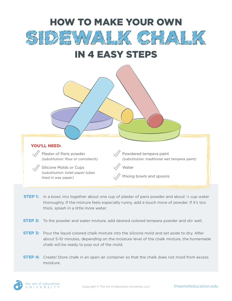 Learn how to make your own sidewalk chalk and download this free handout here! hubs.ly/H0qNvmP0