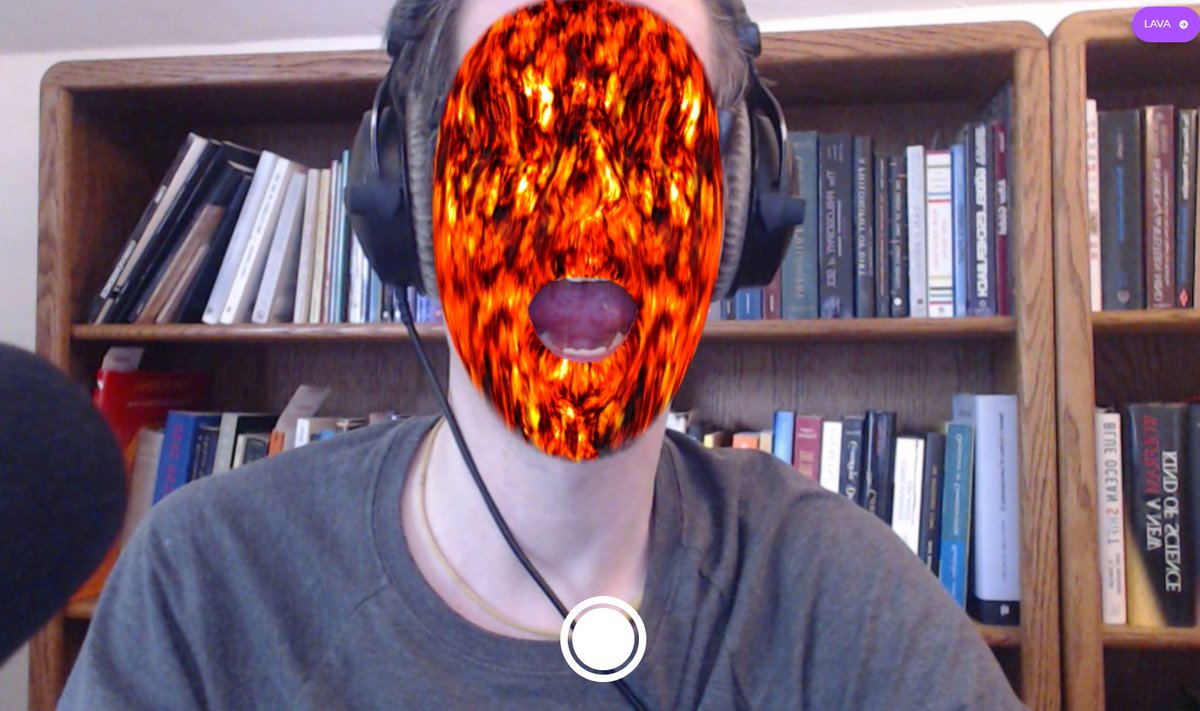 12/  @the8thwall launched Face Effects today, you can try them out here: https://8w.8thwall.app/face-effects/ It's nice to see a web-based solution. It's already possible to use Snap Camera to pipe face filters into Zoom, & now you can make your own & use OBS + OBS-VirtualCam as a Zoom input.