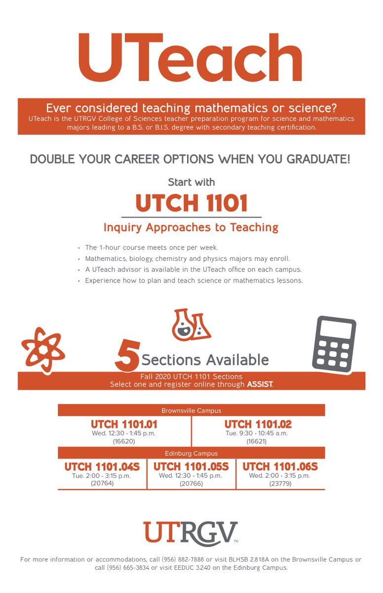 UTRGVUTeach's tweet photo. Hey Math and Science Majors! Want to double your career options? #TryUTeach https://t.co/kth8Ecz8Nr
