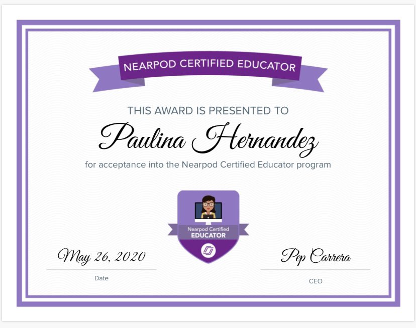 paulinahdz_MMS's tweet photo. Finally got it! ๐ค๐๐ผ @nearpod @SocorroISD @EDAztecs_HS #NearpodCertified https://t.co/i2sWRmqdC5