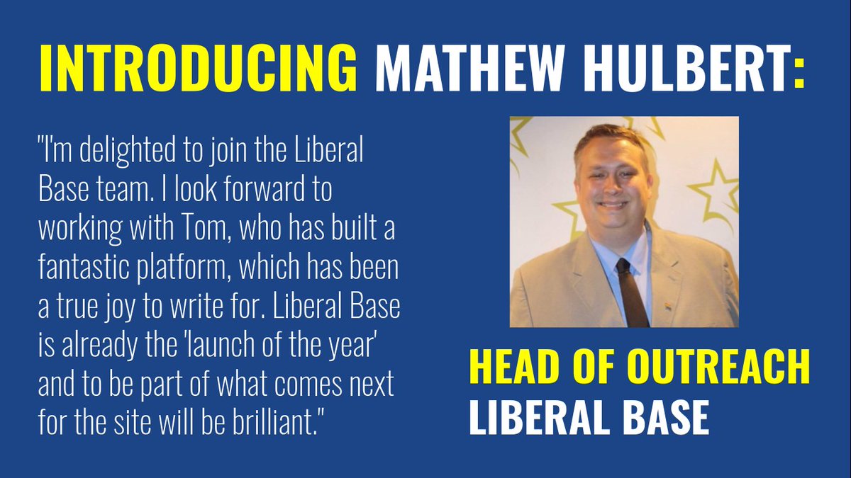 MathewHulbert's tweet photo. I'm delighted to be joining the @liberalbase team, as the Head of Outreach.
I'm really grateful to Editor @tompjparkin for the opportunity and am looking forward to working with him to build the platform into an even bigger success.
#LiberalBase https://t.co/tsAIuMniFu