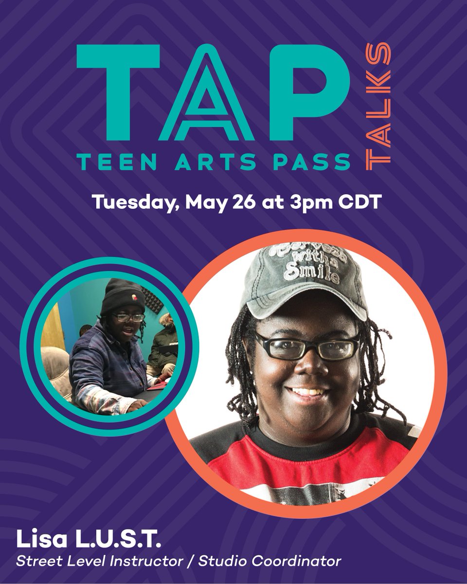 One hour to go until we chat with Lisa L.U.S.T. on IG! You may recognize her from <a href="/street_level/">Street Level</a> where she's a media instructor, studio coordinator, and audio production extraordinaire.😎 #TAPtalks #QuaranTeenArtsPass
