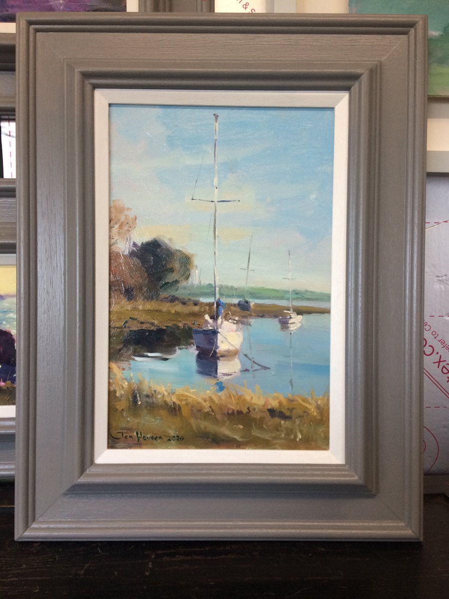 High Tide at Angle. 
This painting has now been Sold and ready for posting to it's new owners!
#oilpainting #seascape #yacht #Angle #Pembrokeshire #artforsale #originaloilpaintings #jonhouserart
